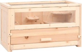 vidaXL Κλουβί Χάμστερ 60 x 30 x 35 εκ. από Μασίφ Ξύλο Ελάτης
