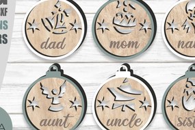 Σετ των 3 Intra απο ξύλο plywood 3mm-4mm πάχος Χριστουγεννιάτικο Στολίδι , Δίασταση 8x8 cm INTRAFABR-80657057