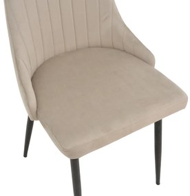 Καρέκλα Azori pakoworld γκρι-μπεζ βελούδο-πόδι μαύρο μέταλλο 49x55x85εκ - 292-000044