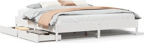vidaXL Σκελετός Κρεβ. Χωρίς Στρώμα Λευκό 180x200 εκ Μασίφ Πεύκο