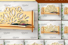 Intra απο ξύλο plywood 3mm-4mm πάχος - Διακοσμητικά ράφια τοίχου με λουλούδια  Δίασταση 30x20 cm INTRAFABR-99621777