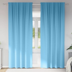vidaXL Κουρτίνες με κουρτίνες 2 pcs Γαλάζιο 225 x 140 εκ. Πολυεστέρας