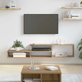 vidaXL ΡάφιΤηλεόρασηςΤοίχου 150x25x28,5εκ Επεξεργασμένο ξύλο