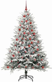 vidaXL Τεχνητό Χριστουγεννιάτικο Δέντρο με Φώτα και Σετ Μπάλες 180 cm