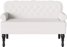 vidaXL Καναπές Chesterfield Λευκό 119,5 x 64,5 x 75 εκ. Τεχνητό Δέρμα