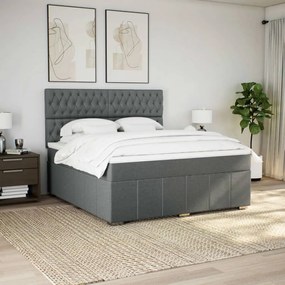 ΚΡΕΒΑΤΙ BOXSPRING ΜΕ ΣΤΡΩΜΑ ΣΚΟΥΡΟ ΓΚΡΙ 180X200 ΕΚ ΥΦΑΣΜΑΤΙΝ 3294055