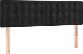 vidaXL Κρεβάτι Boxspring με Στρώμα Μαύρο 140x190 εκ. Βελούδινο