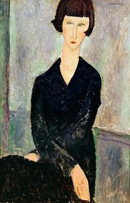 Αναπαραγωγή Woman in Black Dress, Modigliani, Amedeo