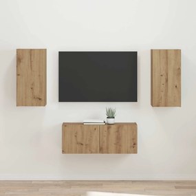 vidaXL Σετ επίπλου τηλεόρασης 2 τμχ. Artisan Oak Επεξεργασμένο Ξύλο