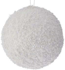 Χριστουγεννιάτικη Μπάλα Polyfoam Λευκή Glitter 15εκ. iliadis 83531