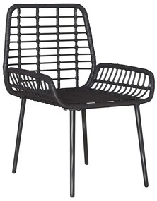 vidaXL Σέτ φαγητού για κήπο 3 pcs Μαύρο, Ανθρακί 35 x 35 x 45 εκ