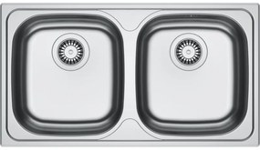 Franke Spark SKN 620-34-34 Ένθετος Ανοξείδωτος νεροχύτης Σατινέ Μ78xΠ43,5cm