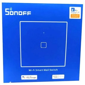 Sonoff TX T0 Χωνευτός Διακόπτης Τοίχου Wi-Fi για Έλεγχο Φωτισμού με Πλαίσιο και Ένα Πλήκτρο Αφής Φωτιζόμενος Λευκός – Google Home, Alexa