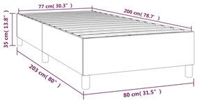 Πλαίσιο Κρεβατιού Boxspring Μπλε 80 x 200 εκ. Υφασμάτινο - Μπλε