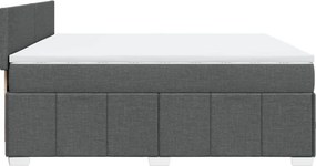 vidaXL Κρεβάτι Boxspring με Στρώμα Σκούρο Γκρι 180x200 εκ Υφασμάτιν
