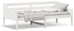 820387 Καναπές Κρεβάτι άσπρο 100 x 200εκ. από Μασίφ Ξύλο Πεύκου - Λευκό