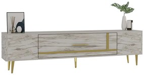 Έπιπλο Τηλεόρασης Dekop 475OLV3017 150x29,6x48,2cm Marble Effect White-Gold