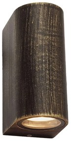 Φωτιστικό Τοίχου - Απλίκα LG2202GU10GB 6,8x15,2cm 2xGU10 35W IP65 Black-Gold Aca Aluminium, Glass