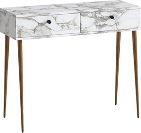 Κονσόλα Alis Megapap χρώμα λευκό εφέ μαρμάρου 110x29x88εκ.