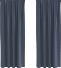 vidaXL Κουρτίνες Μαύρης Ύφανσης με Δαχτυλίδια 2 pcs Ανθρακί