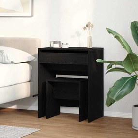 vidaXL Τραπέζι ντυσίματος 2 τμχ. Μαύρη δρυς 60 x 40 x 75 cm