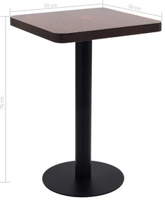 vidaXL Τραπέζι Bistro Σκούρο Καφέ 50 x 50 εκ. από MDF