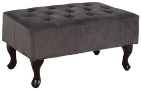 Tambour Footstool Grey Velvet T.Chesterfield Emma 80x46x42cm