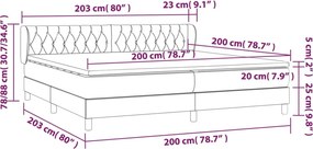 vidaXL Κρεβάτι Boxspring με Στρώμα Σκούρο Γκρι 200x200 εκ. Υφασμάτινο