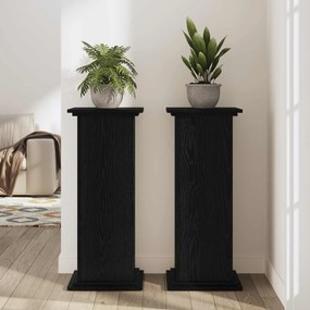 vidaXL Βάση φυτών Μαύρη Οξυά 33 x 33 x 100 cm Επεξεργασμένο ξύλο