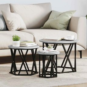 vidaXL Κομοδίνο Μονάδας 3 pcs Γκρι sonoma 53 x 53 x 40 cm