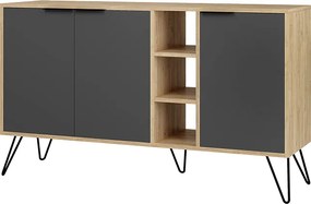 Μπουφές Clara Megapap χρώμα sapphire oak - ανθρακί 142x35,6x83εκ.