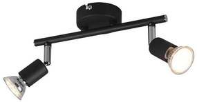 Φωτιστικό Οροφής - Σποτ Paris R80912032 2xGU10 35W 8x25x13cm Black Mat RL Lighting Metal