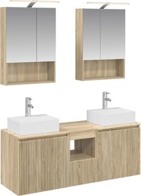 vidaXL Σετ Ντουλαπιών Μπάνιου 5 pcs Sonoma Δρυς Επεξεργασμένο Ξύλο