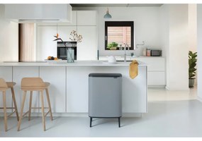 Κάδος Brabantia Bo Touch Hi 1001266, 2x30 l, Στεγανή εφαρμογή στον τοίχο, Ρύθμιση ποδιού, Ορυκτέλαιο με επικάλυψη, Γκρι