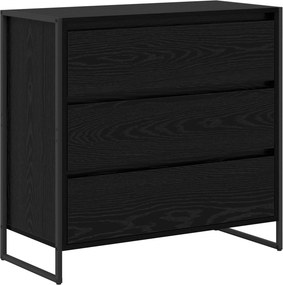 vidaXL Πλαϊνό γραφείο Μαύρη Οξυά 79 x 36 x 75.5 εκ. Επεξεργασμένο ξύλο