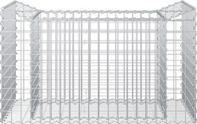 vidaXL Ανασηκωμένο κρεβάτι gabion 50 x 100 x 60 εκ Ασημί