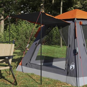vidaXL 3 ατόμων Γκρι και Πορτοκαλί 185T Πολυεστέρας