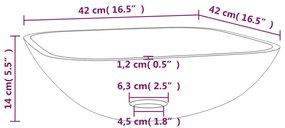 vidaXL Νιπτήρας με Σχέδιο Αμμοβολής 42 x 42 x 14 εκ. Γυάλινος