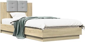 vidaXL Κρεβάτι με Κεφαλάρι Sonoma Δρυς 80 x 200 cm Επεξεργασμένο Ξύλο