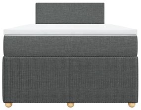 Κρεβάτι Boxspring με Στρώμα Σκούρο Γκρι 120x190 εκ Υφασμάτινο - Γκρι