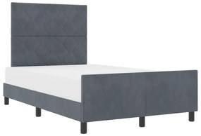 vidaXL Κρεβάτι Σκελετός Σκούρο Γκρι 120x200 εκ. Βελούδο