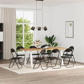 vidaXL Πτυσσόμενη Καρέκλα 8 τμχ. Τεχνητό Δέρμα Μαύρο