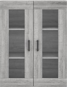 vidaXL Ντουλάπι Γκρι Sonoma 69,5 x 34 x 180 εκ. Επεξεργασμένο Ξύλο