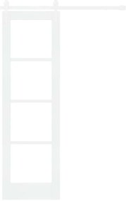 vidaXL Ολισθητή Πόρτα Λευκό 61 x 198.5 εκ. Ξύλο και μέταλλο