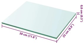 vidaXL Ράφι Πάνελ Διάφανο 30 x 25 εκ. Γυάλινο