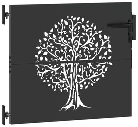 vidaXL Πύλη Κήπου Άλλο Μαύρο 100 x 100 cm Ατσάλι με Επικάλυψη Πούδρας