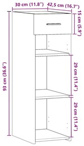 ΣΥΡΤΑΡΙΕΡΑ ΛΕΥΚΗ 30X42,5X93 ΕΚ. ΑΠΟ ΕΠΕΞΕΡΓΑΣΜΕΝΟ ΞΥΛΟ 846306