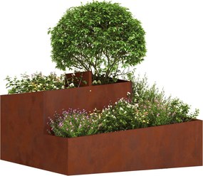 vidaXL Γλάστρα Κήπου Σκ rusty 80 x 80 x 50 εκ.