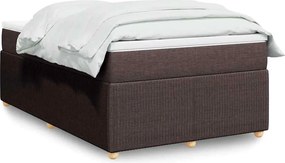 vidaXL Κρεβάτι Boxspring με Στρώμα Σκούρο Καφέ 120x190 εκ Υφασμάτινο