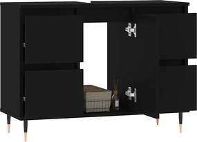 vidaXL Ντουλάπι Μπάνιου Μαύρο 80 x 33 x 60 εκ. από Επεξεργασμένο Ξύλο